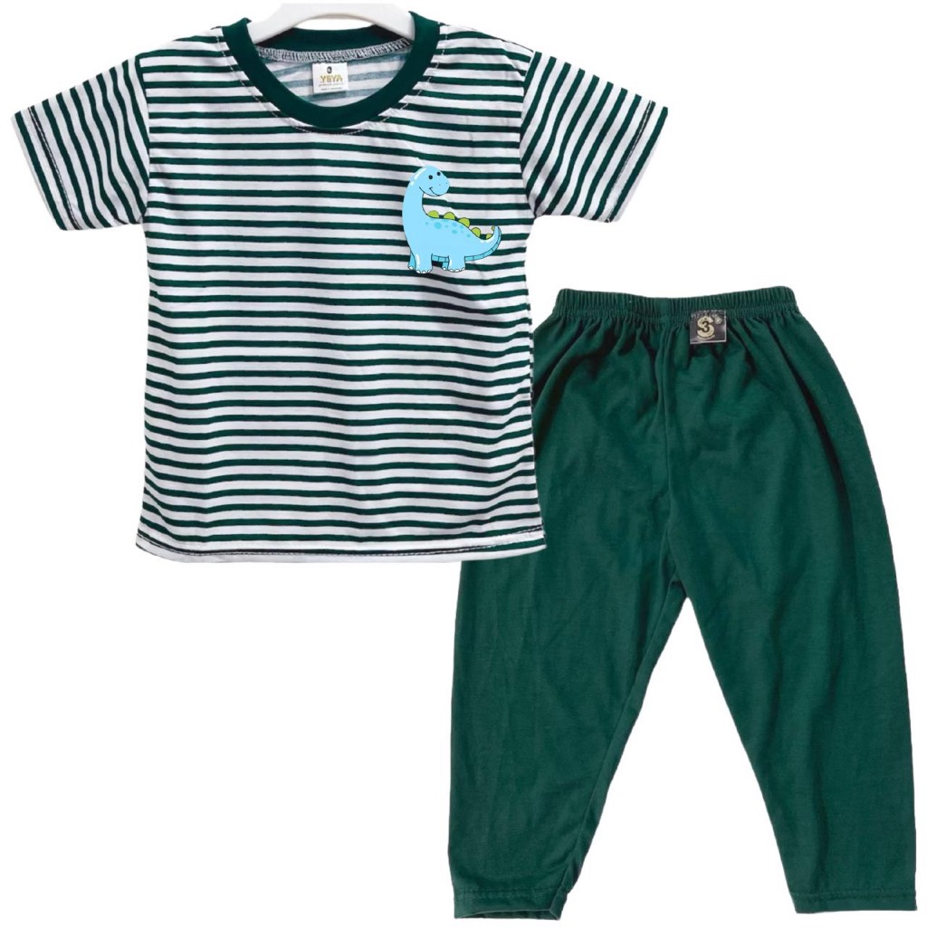 KATUN 3S YEYA-Conjunto Kids'stripe CP DTF/PRINT L0G0 BRONTO/DINOSAURUS Algodão