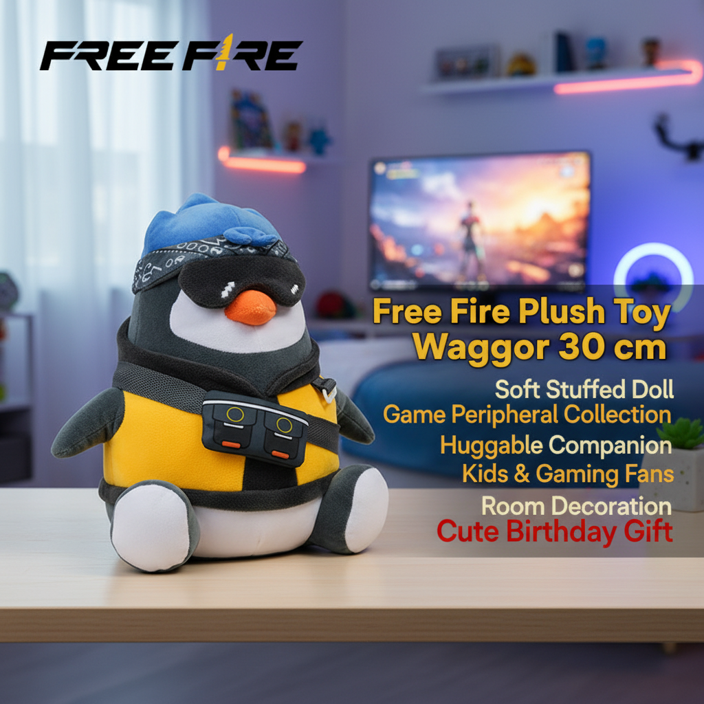 Free Fire Plush Toy Waggor 30 cm Soft Stuffed Doll Game Coleção Periférica Huggable Companion Para Crianças Fãs De Jogos