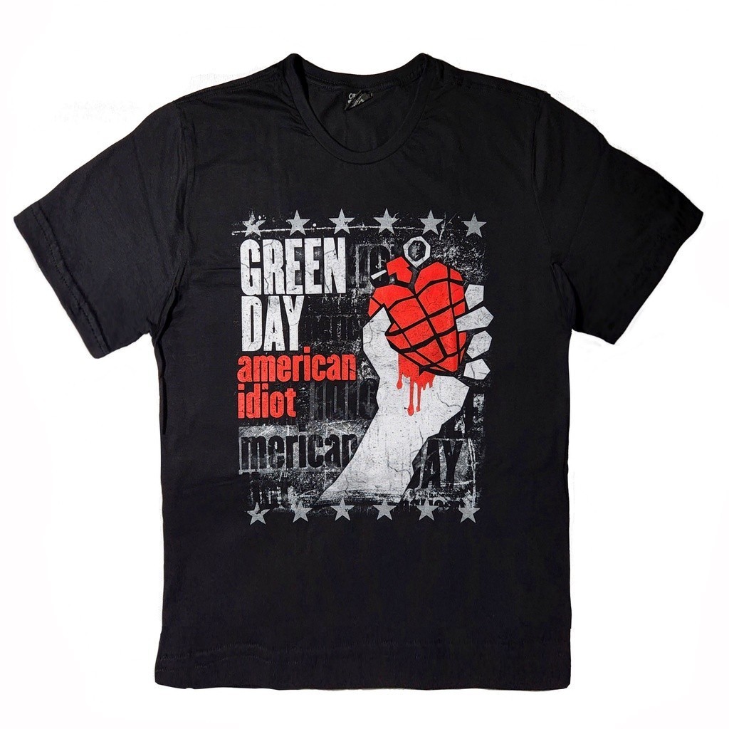 Camiseta Green Day Album American Idiot Camisa De Rock Adolescente Anos 90 SKATE VIBE