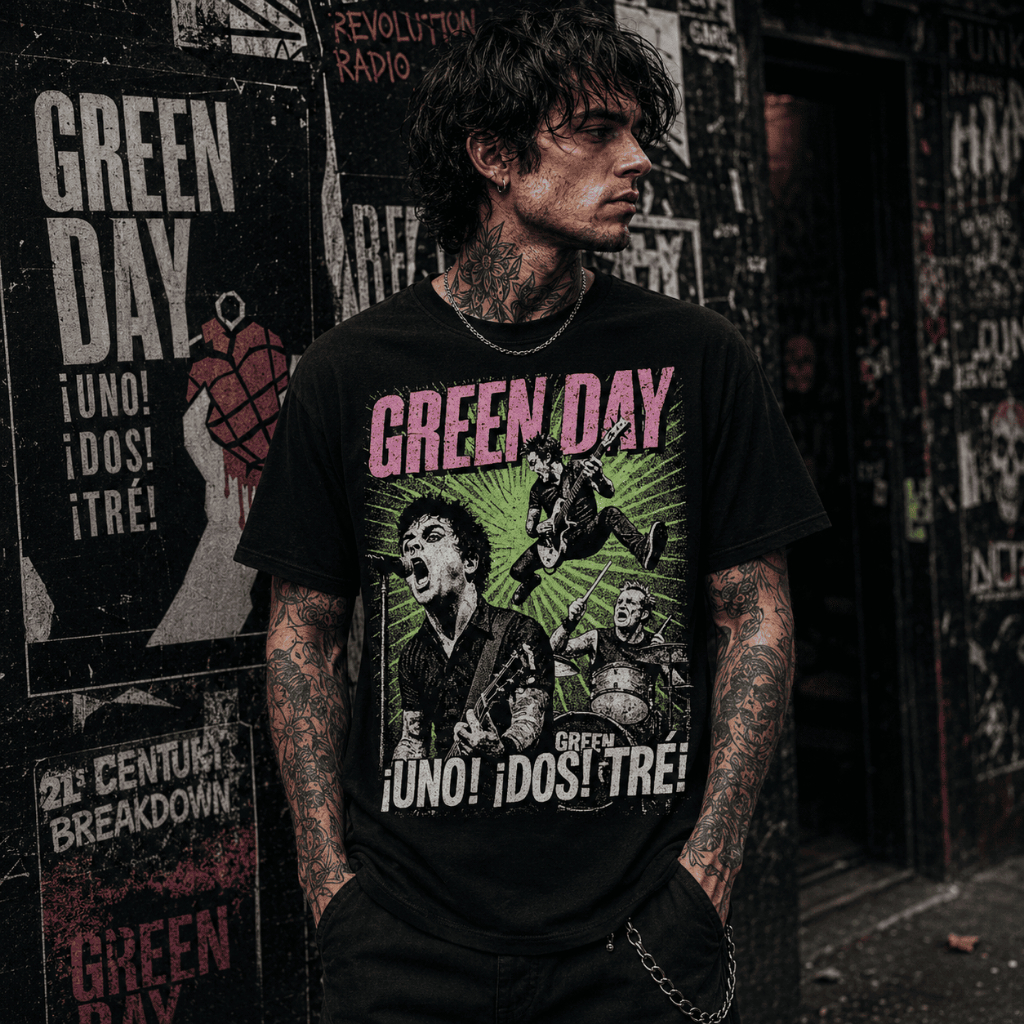 Camiseta Green Day - Banda 100% Algodão 30.1