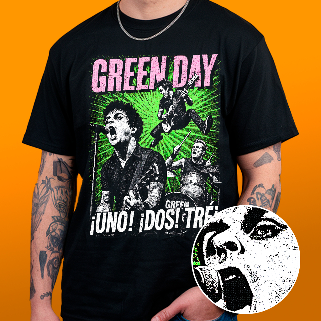 Camiseta Green Day - Estampa Reticulada Algodão 30.1