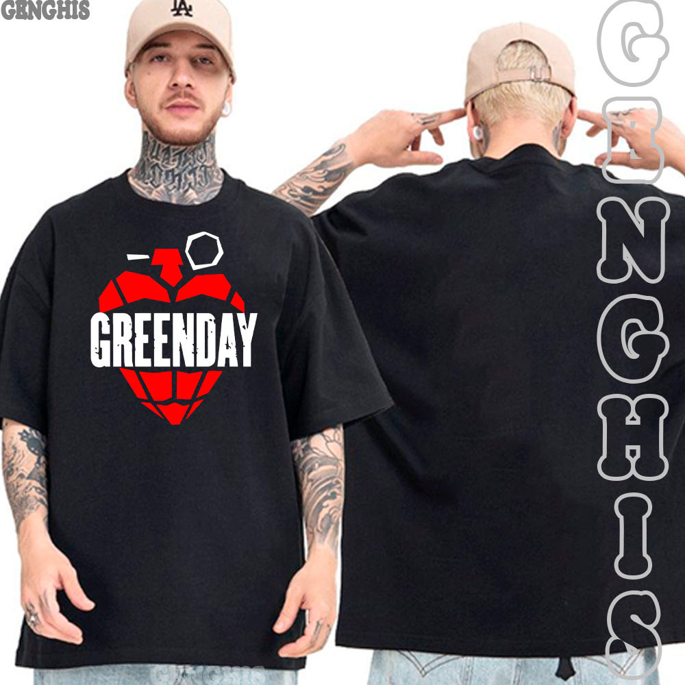 Camiseta Green Day Simbolo banda Punk Rock Camisa Basica Oversized Plus Size Algodão Unissex