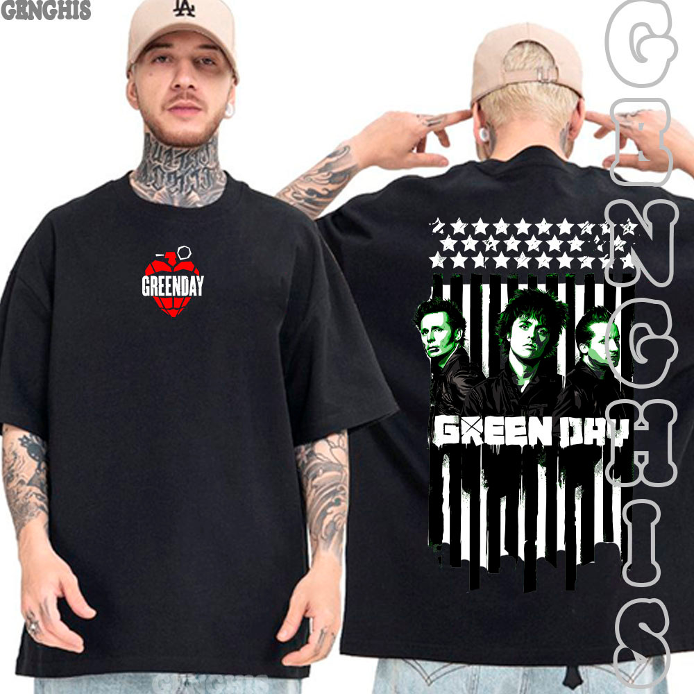 Camiseta Banda Green Day Banda Rock Camisa Rockeiro Algodão Unissex Oversized Plus Size