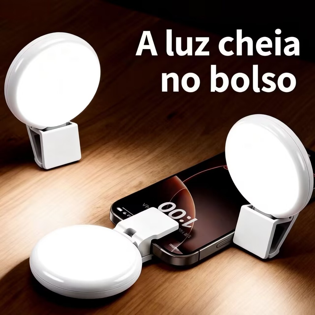 Anel Selfie Luz De Preenchimento Recarregável Bonito LED Ao Vivo Tirar Foto Flash Luzes Para Câmera Telefone