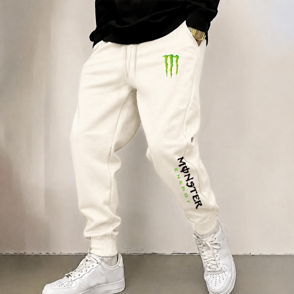 Calça moletom em algodão frio treino slim fitness monster green arte exclusiva energetic Inverno