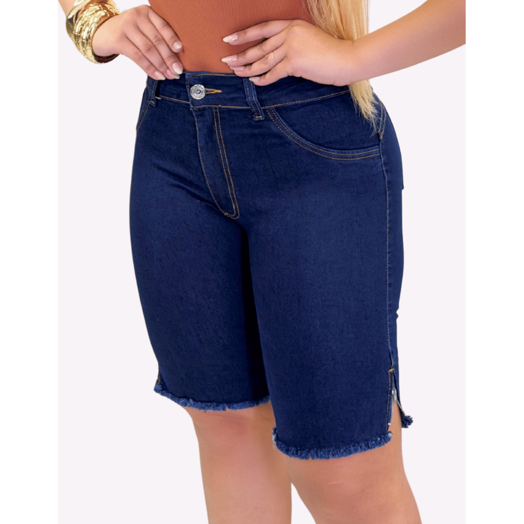Short Pedal Com Zíper Na Barra Amaciado Novelty World Modas Femin.Masculina Pronta Entrega Envio Imediato