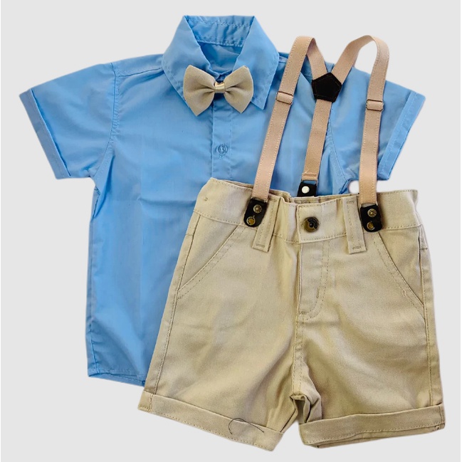 Social Infantil Menino Roupa de Casamento Conjunto Batizado Batismo Roupa de Festa Pajem Casamento Gravata Suspensório