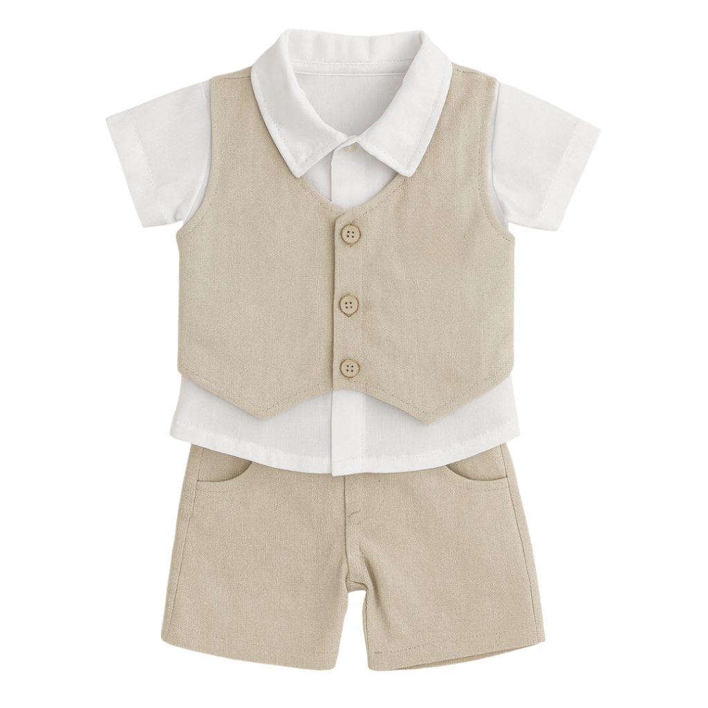Conjunto Social Bebe Colete e Short Casamento Batizado Qualidade Premium