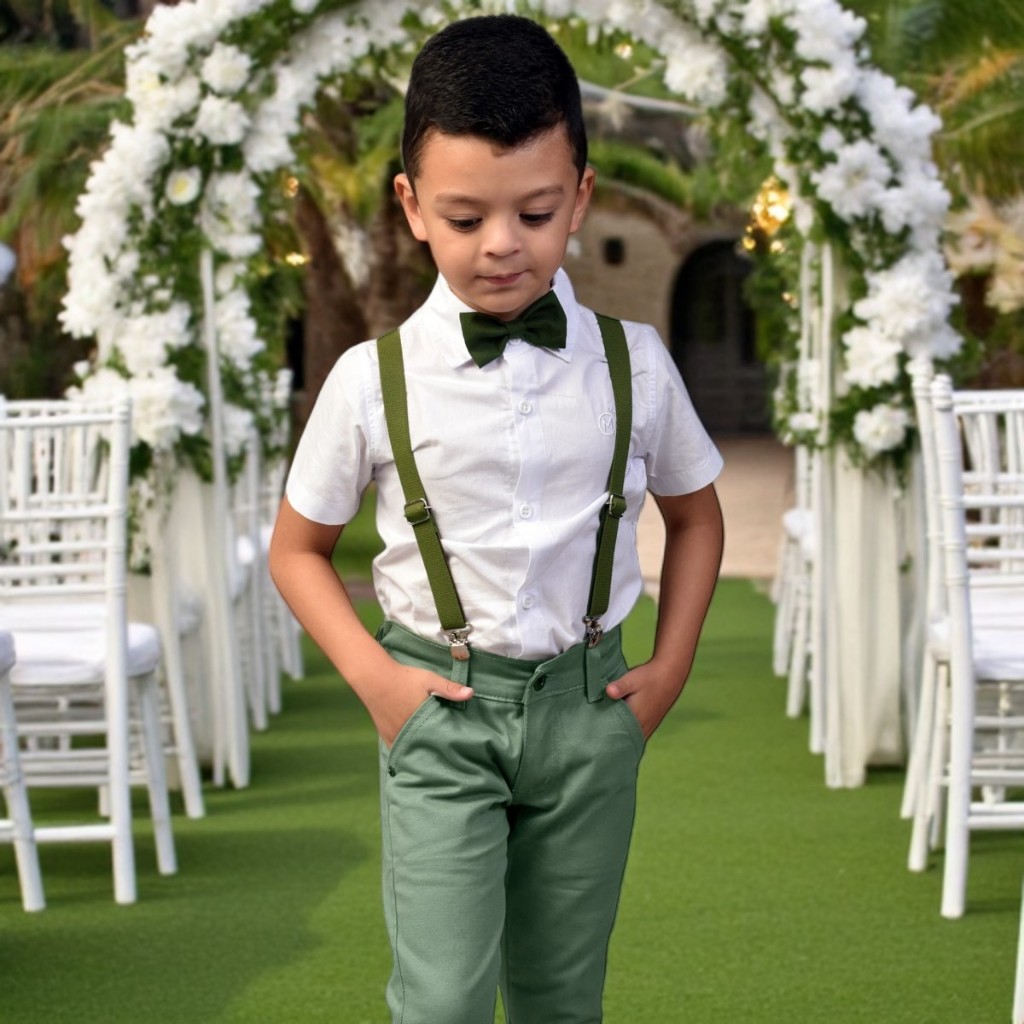 Conjunto Social Infantil Batizado Menino Casamento Calça Alfaiataria & Camisa Manga Curta
