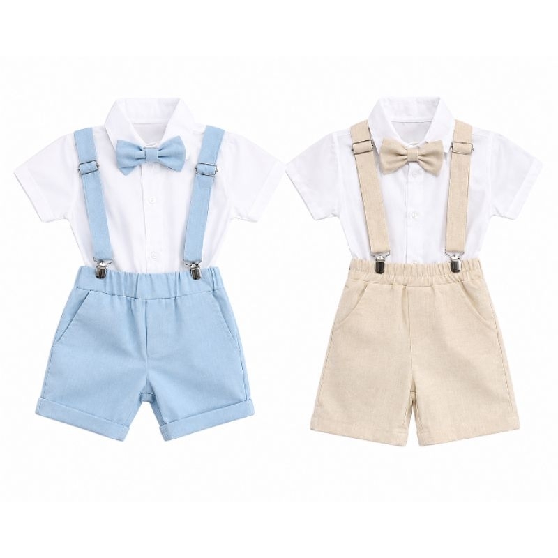 batizado pajem conjunto infantil azul e bege  disponíveis casamento festas