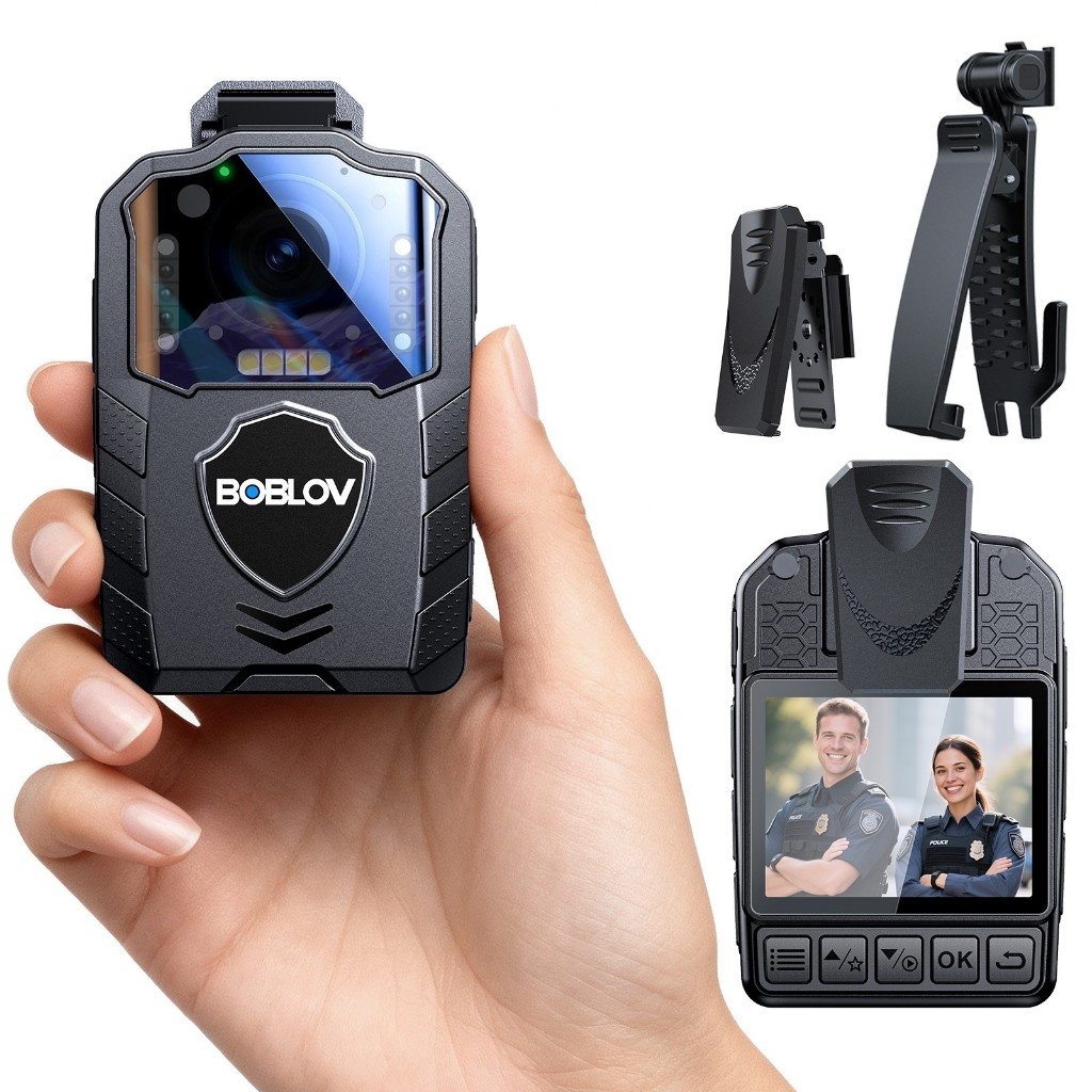 BOBLOV Body Sport Action Police Camera HD 1440P Filmadora 3000mAh Suporte 13H Gravação Com Visão Noturna Para Vlogging ,