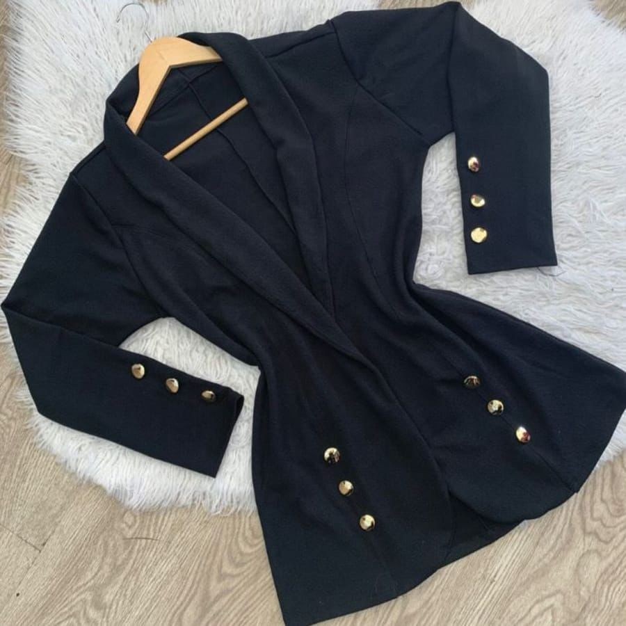BLAZER PLUS SIZE COM BOTÕES DOURADOS/ ESTILO SOCIAL PLUS SIZE