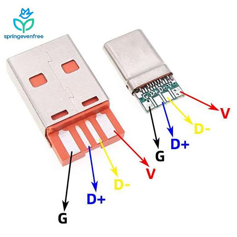 Spe Carga Rápida Tipo-C USB 65W 5A Conector Macho Soldagem Com 5Pin PCB + A 6 Pinos DIY OTG KIT De Dados FE