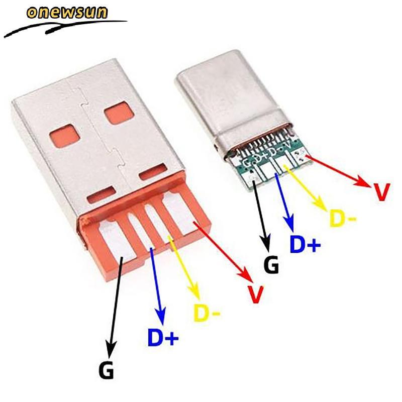 Carga Rápida Tipo-C USB 65W 5A Conector Macho Soldagem Com 5Pin PCB + A 6 Pinos DIY OTG KIT De Dados