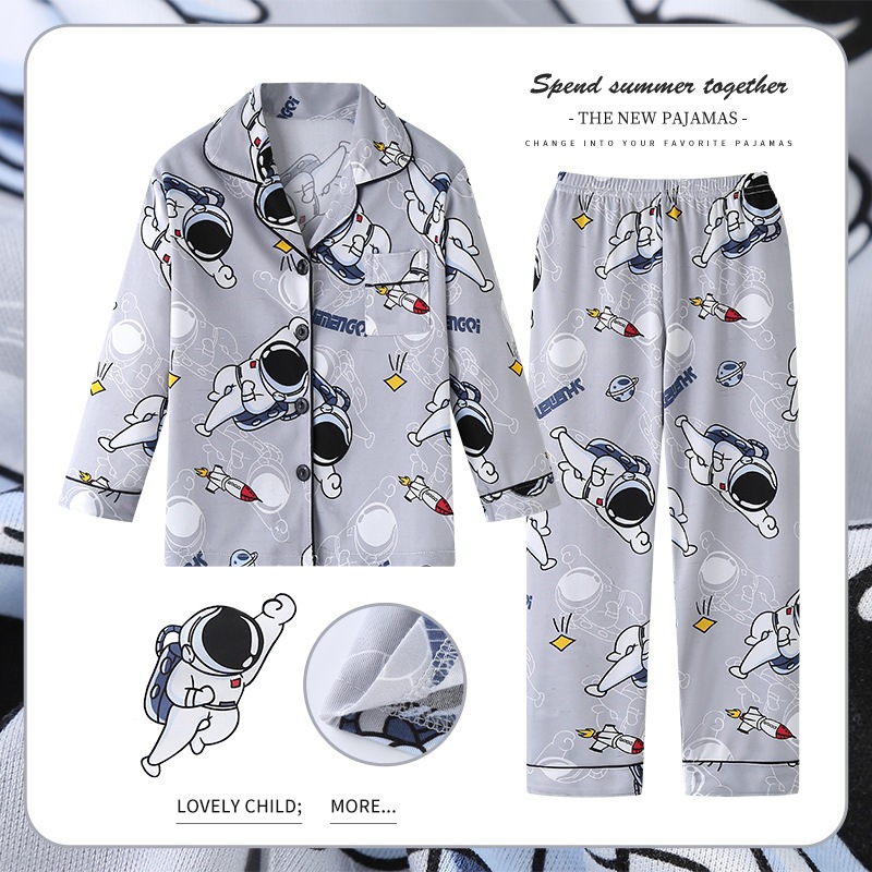 Pijama Infantil /Spaceman /Spiderman /Donald Duck Cartoon Meninos Pijamas Meninas Loungewear Two-Piece Suit