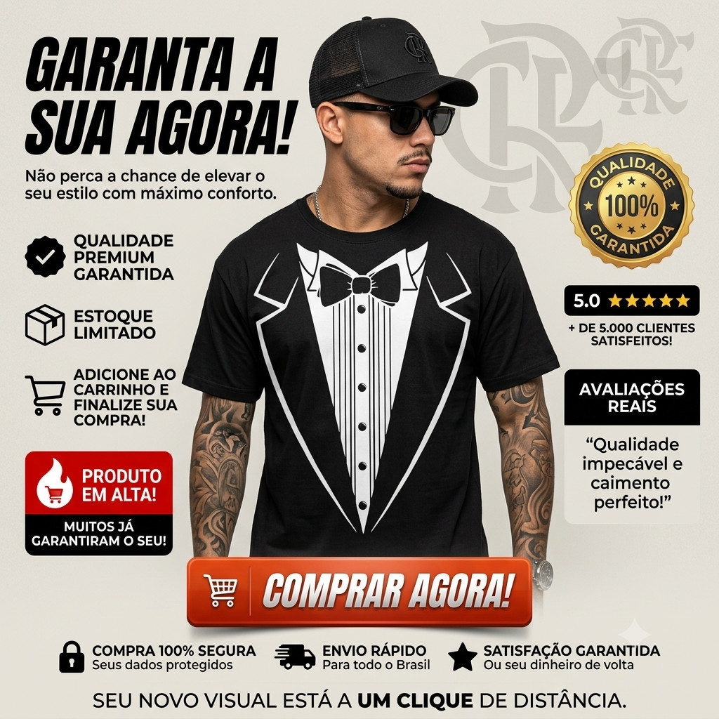 Camisa de Tuxedo Clássica para Festas, Concertos e Festivais - Blusa de Vestuário Divertida