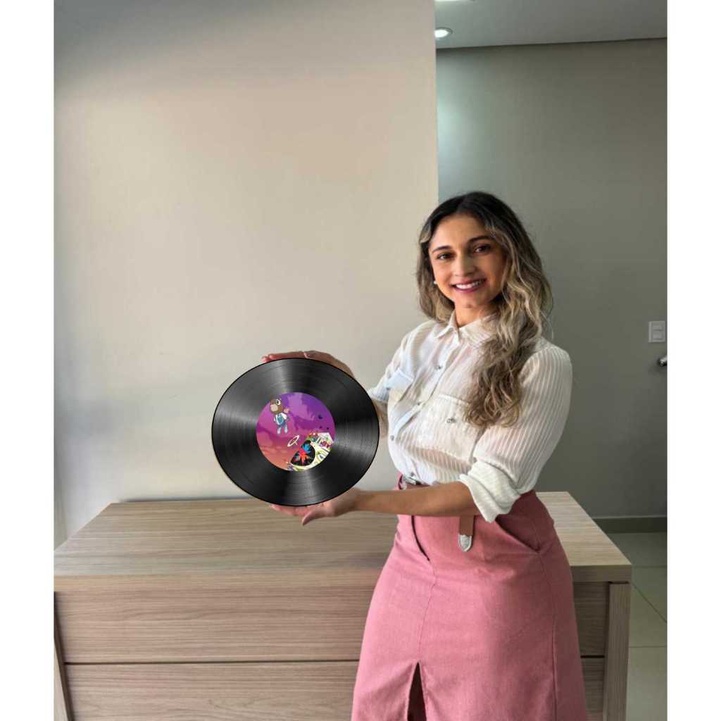 Quadro Decorativo Disco Vinil Kanye West - Graduation