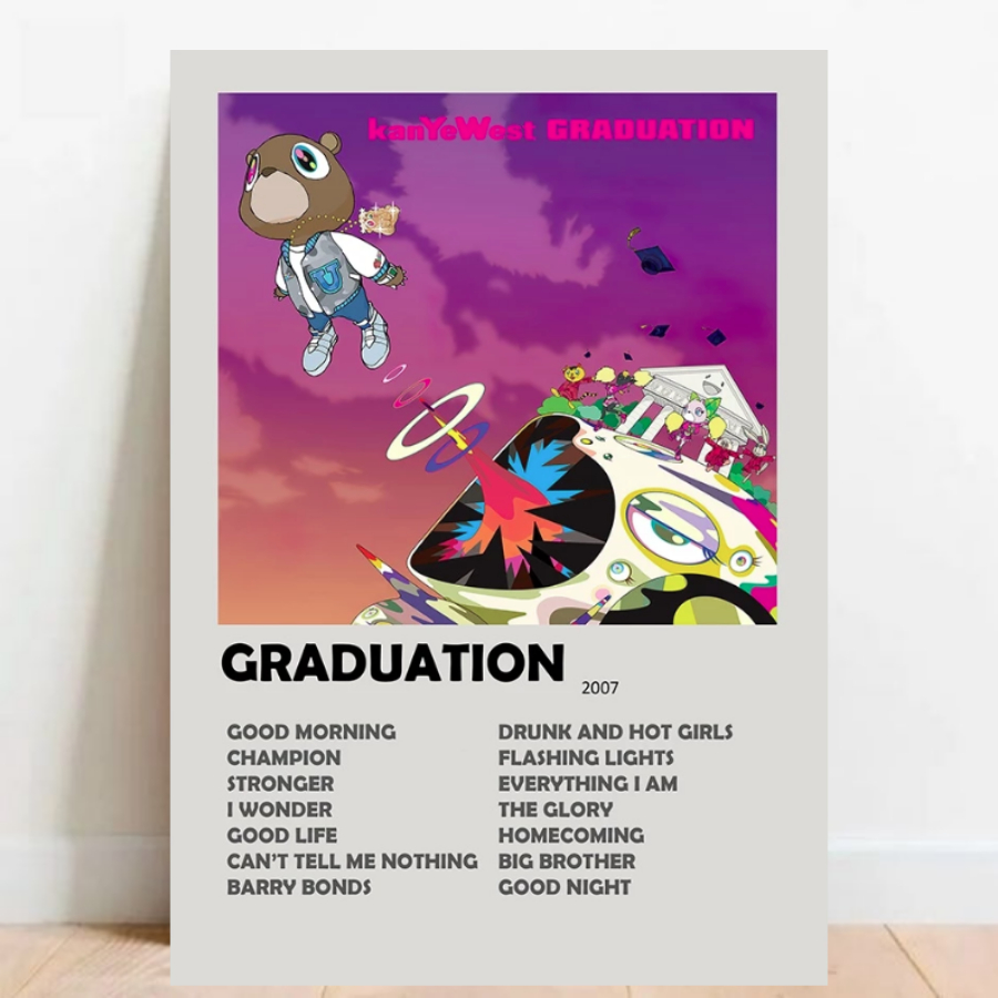 Quadro Placa Decorativa Kanye West Graduation Album A3 40x30