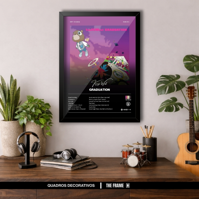 Quadro Decorativo A4/A3 Spotify Kanye West Album Graduation