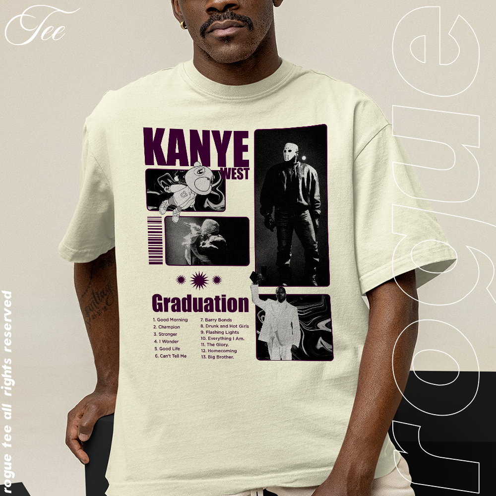 Camiseta Basica e OVERSIZED Graduation Terceiro Álbum Kanye West Bear Tee Graphic Unissex