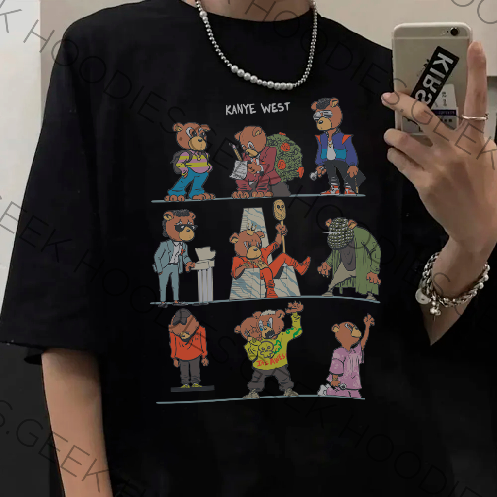 Camiseta Basica Algodao Kanye West Graduation Bear Album ep Graphic Unissex