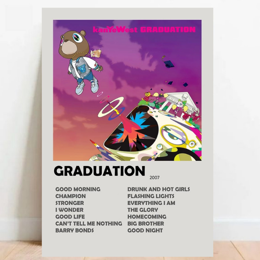 Poster quadro Decorativo Kanye West Ye Graduation Albuns GeekWorld A4, A3, A2, A1