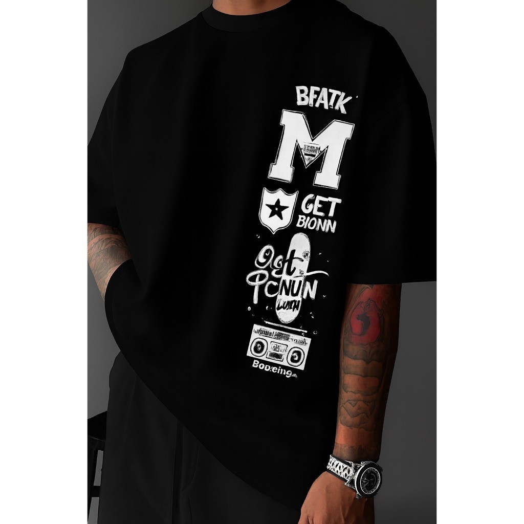 Camiseta Algodão Premium Streetwear Casual Basica Boarding Get Down