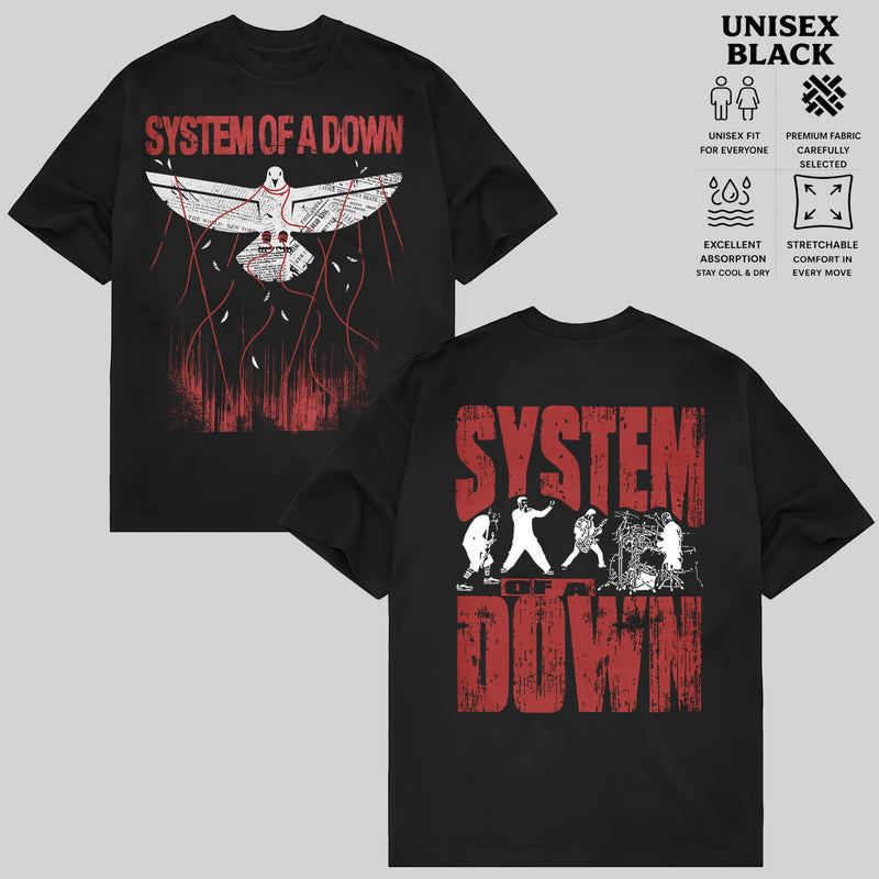 Music.Soul Camiseta e Hoodie Unissex System of a Down Banda Rock Estampa Retrô Confortável Moderna Estilosa Casual