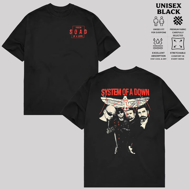 Music.Soul Camiseta Unissex System of a Down Banda Vintage Estampa Confortável Premium Estilosa Casual