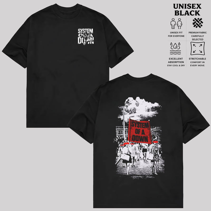 Music.Soul Camiseta Unissex System Of A Down Protest Art Estampa Moderna Confortável Estilosa Casual