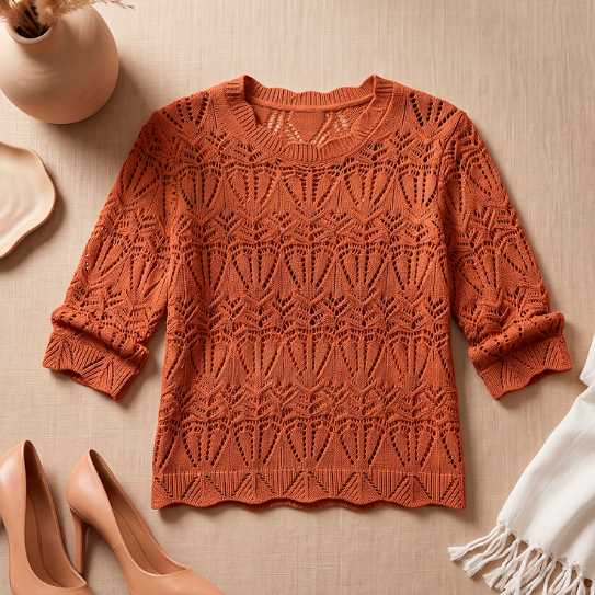 Blusa Polo Feminina de Renda | Camisa de Renda Elegante Causal