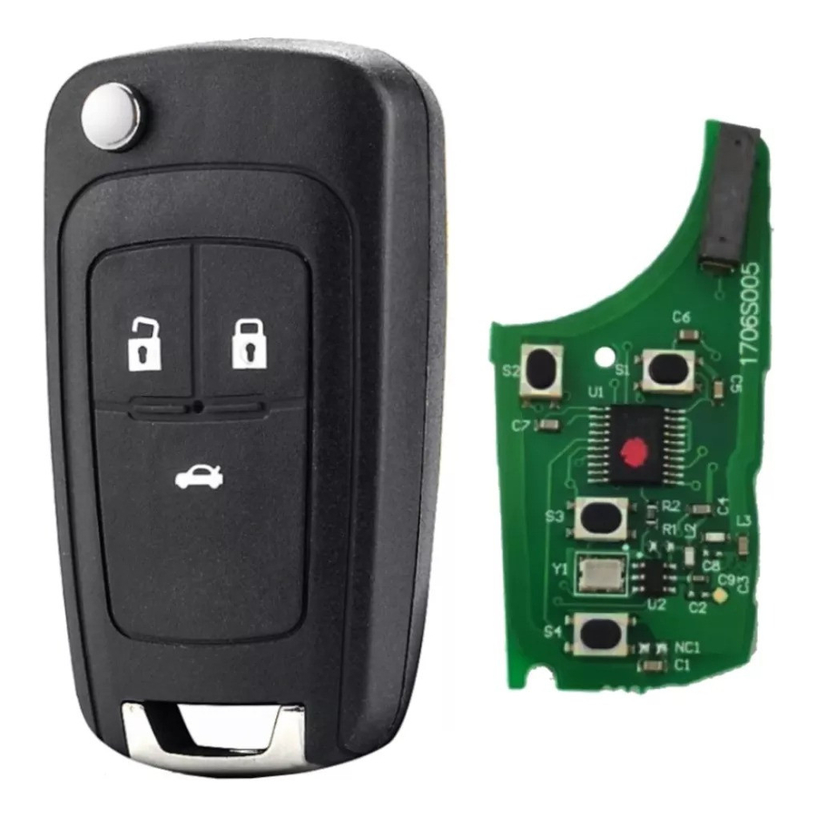 Kit 2 Chave Canivete GM Cruze Onix Cobalt 3 Botões ID46
