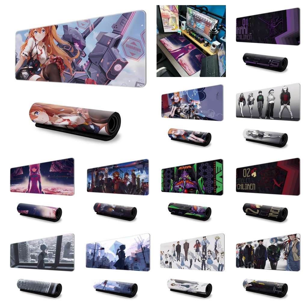 18 Cores EVA NEON GENESIS EVANGELION Padrão Grande Profissional E-Sports Mousepad Tapete De Teclado Antiderrapante Camur
