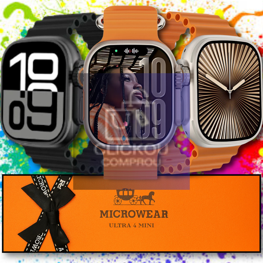 Smartwatch Ultra 4 Mini Série 11 Design Premium Funções Avançadas e Responde Mensagens em Tempo Real