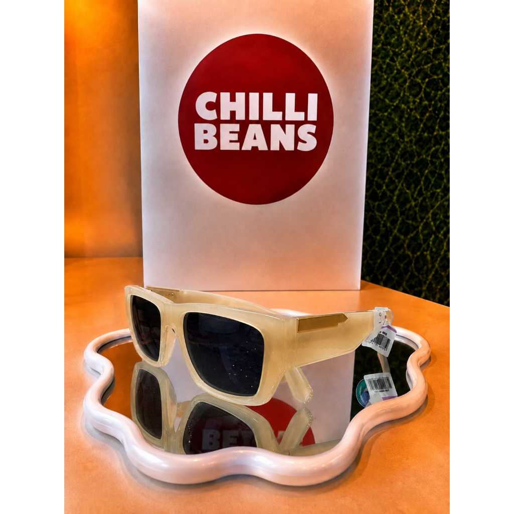 Óculos De Sol Chillibeans Masculino Eco Chilli Trend Retangular Bege Polarizado Oc.Cl. 3965 0823 Pol-Pmma Cat. 3 B.4 55-