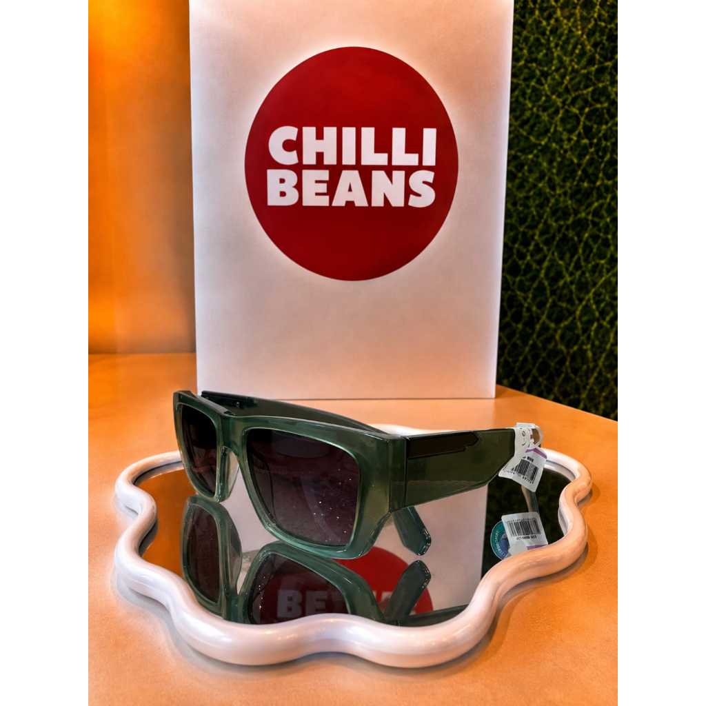 Óculos De Sol Chillibeans Masculino Eco Chilli Trend Retangular Verde Polarizado Oc.Cl. 3965 2015 Pol-Pmma Cat. 3 B.4 55