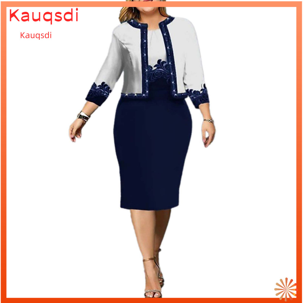 2 Pçs/Set Senhora Verão Primavera Roupa Cardigan Casaco Slim Fit Cor Combinando Banquete Vestido Conjunto
