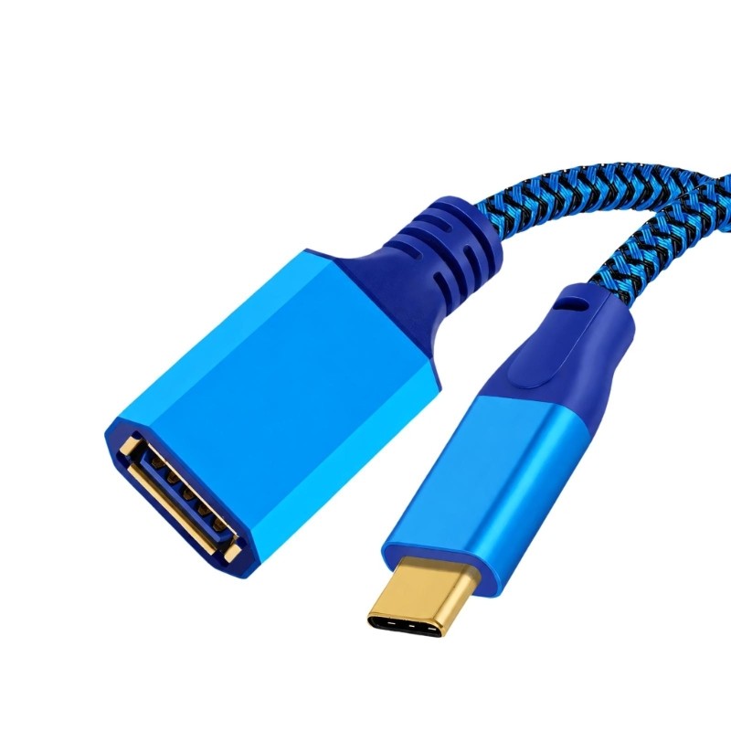 Ya * Azul Tipo C Para USB3 0 Cabo Adaptador OTG Fêmea Com Exterior Trançado Acesso De Dados Em Guia De Telefones Compatí
