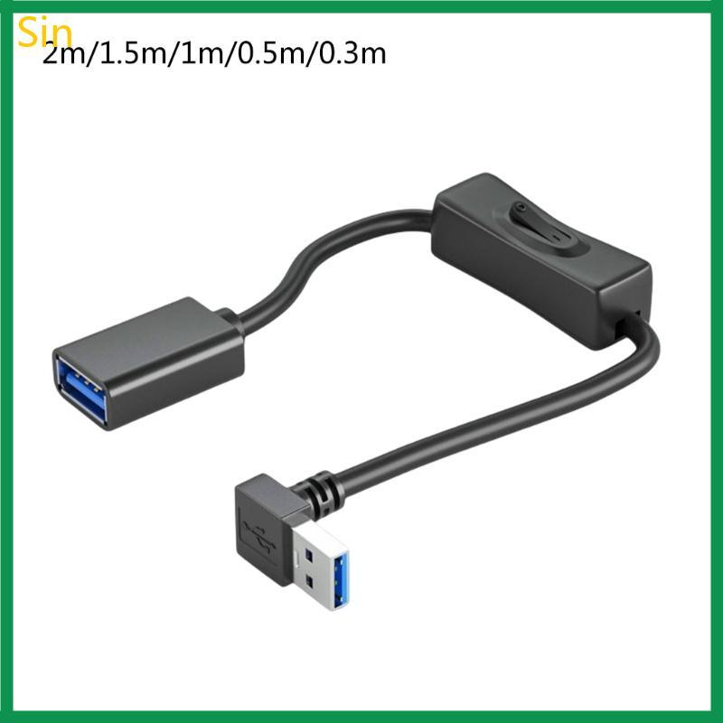 Extensão USB3 0 Interruptor Alimentação Para Fêmea Extensor Linha