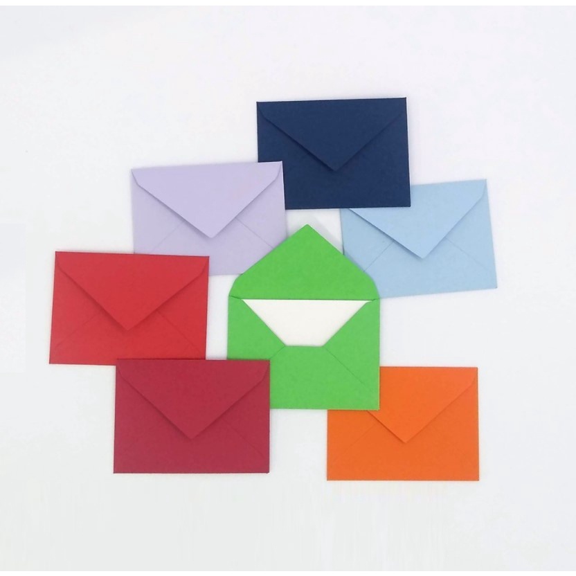 mini envelopes MINIATURA 6,5x4,7cm + cartão branco