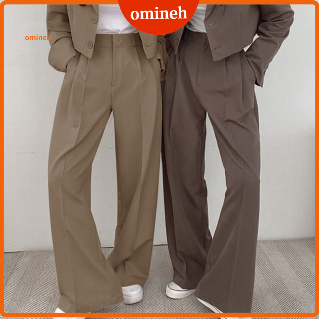 Women Wide Leg Pants Comfortable Lounge High Waist with Pockets Loose Fit Trousers Button Zipper Closure Solid Color for