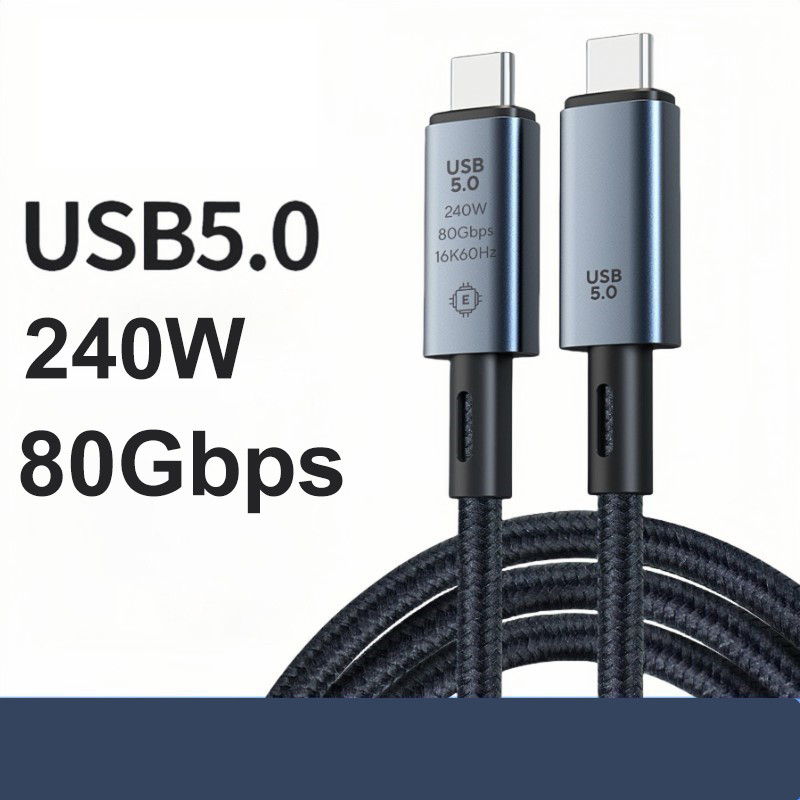 Cabo Turbo 240W Tipo-C Thunderbolt 3 40Gbps Transferência De Alta Velocidade 8K 60Hz Vídeo