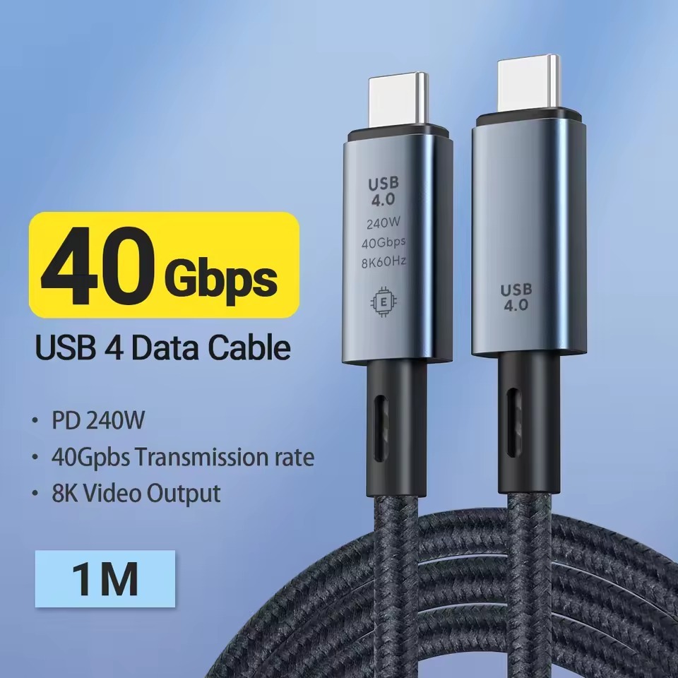 Cabo USB-C para USB-C 240W PD Turbo Trançado 40Gbps 8K@60Hz Celular Notebook Tabletadmiad