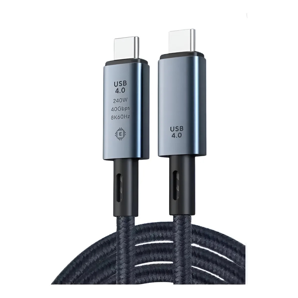 Cabo Usb-c 240w Pd 3.1 Thunderbolt 3 8k 40gbps 60hz Usb 4.0 Preto