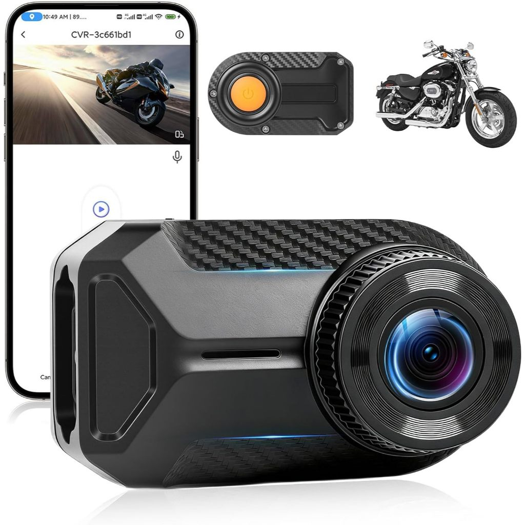Motocicleta Dash Cam 1080P/2K HD WiFi Mini Gravador De Condução De Sem Tela , Câmera Frontal À Prova D'água IP66 , Grand