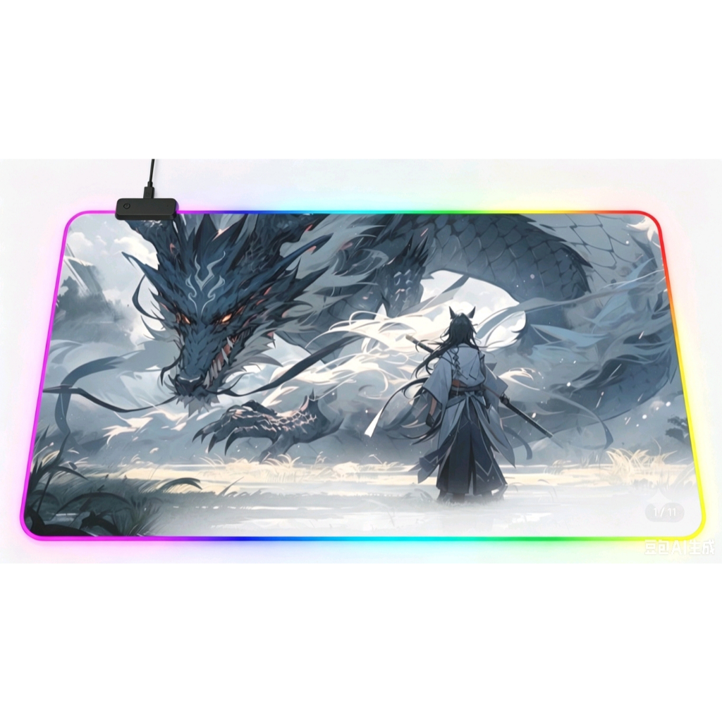 Mousepad Gamer Grande Rgb Led Moto Espacial 30×70