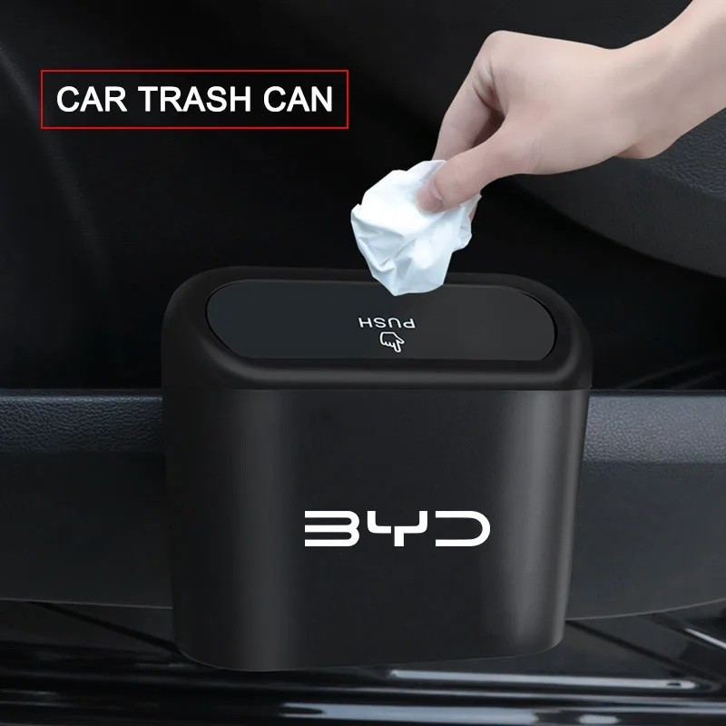 Lixeira Automotiva DTH com Tampa, Mini Lixeira para Veículos, Organizador de Lixo para Carros, para BYD Atto 3 Seal Dolp