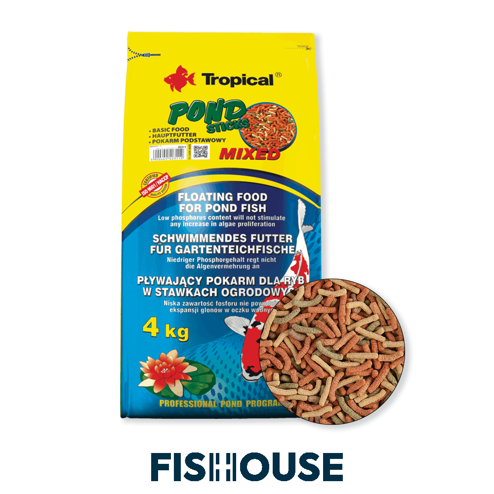 Ração para carpas - Pond Sticks Mixed (Saco -4Kg) - Tropical