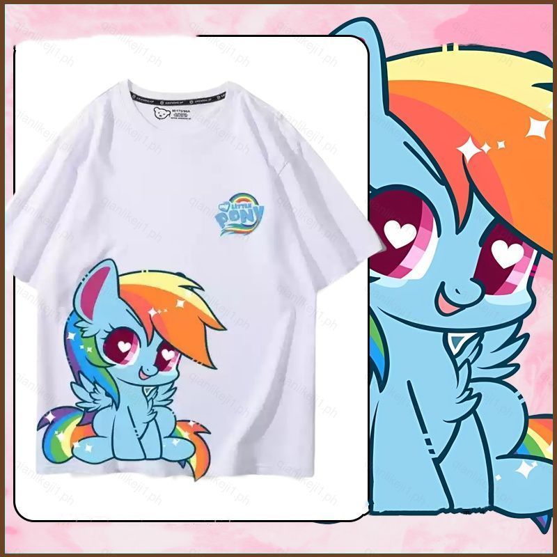 QL1 My Little Pony Friendship is Mag Twilight Sparkle Rainbow Dash Camiseta Apple Jack top De Manga Curta