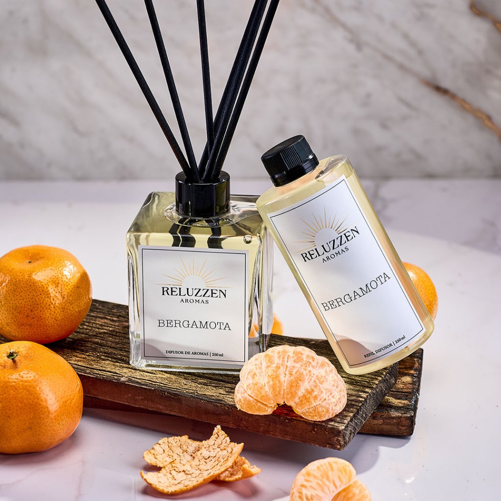 Refil Difusor de Ambiente com Varetas Bergamota 250ml Aromatizador Essência Premium